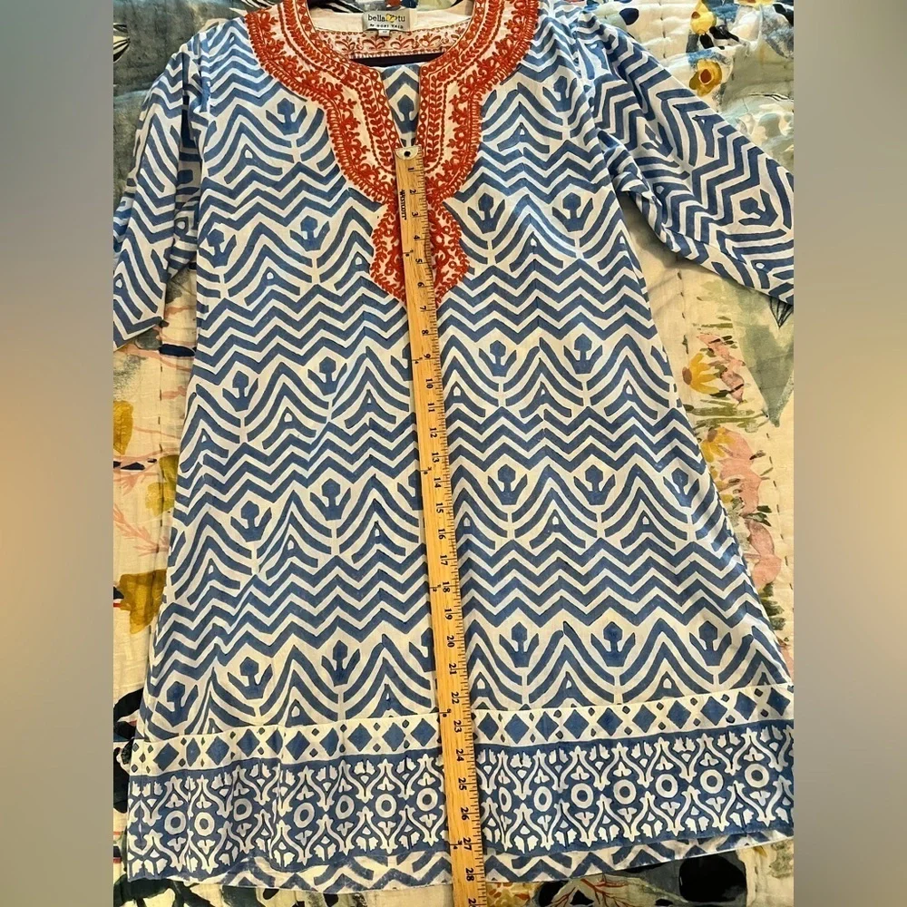 ANTHROPOLOGIE 10 BELLA TU BY GOPI VAID Embroidered Tunic Dress